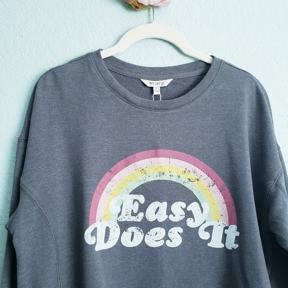 Wildfox Rainbow Easy Does It Gray Sweatshirt - Picture 4 of 8